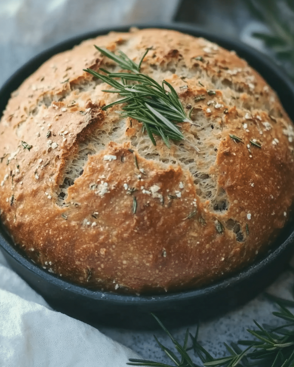 Healthy Mediterranean Whole Wheat Rosemary Bread Recipe